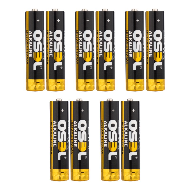 باتری نیم قلمی اوسل مدل Alkaline LR03 AM-4 بسته 10 عددی