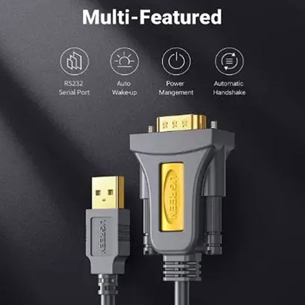 کابل تبدیل USB 2.0 A به DB9 RS-232 یوگرین مدل CR104-20223