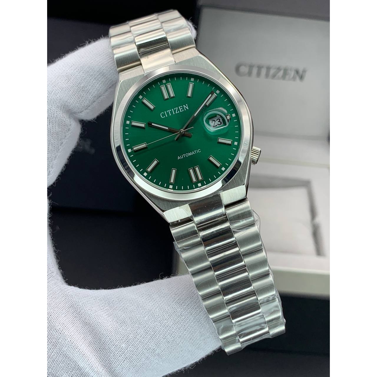 ساعت مچی سیتیزن تسویوسا Citizen Tsuyosa نقره ای صفحه سبز