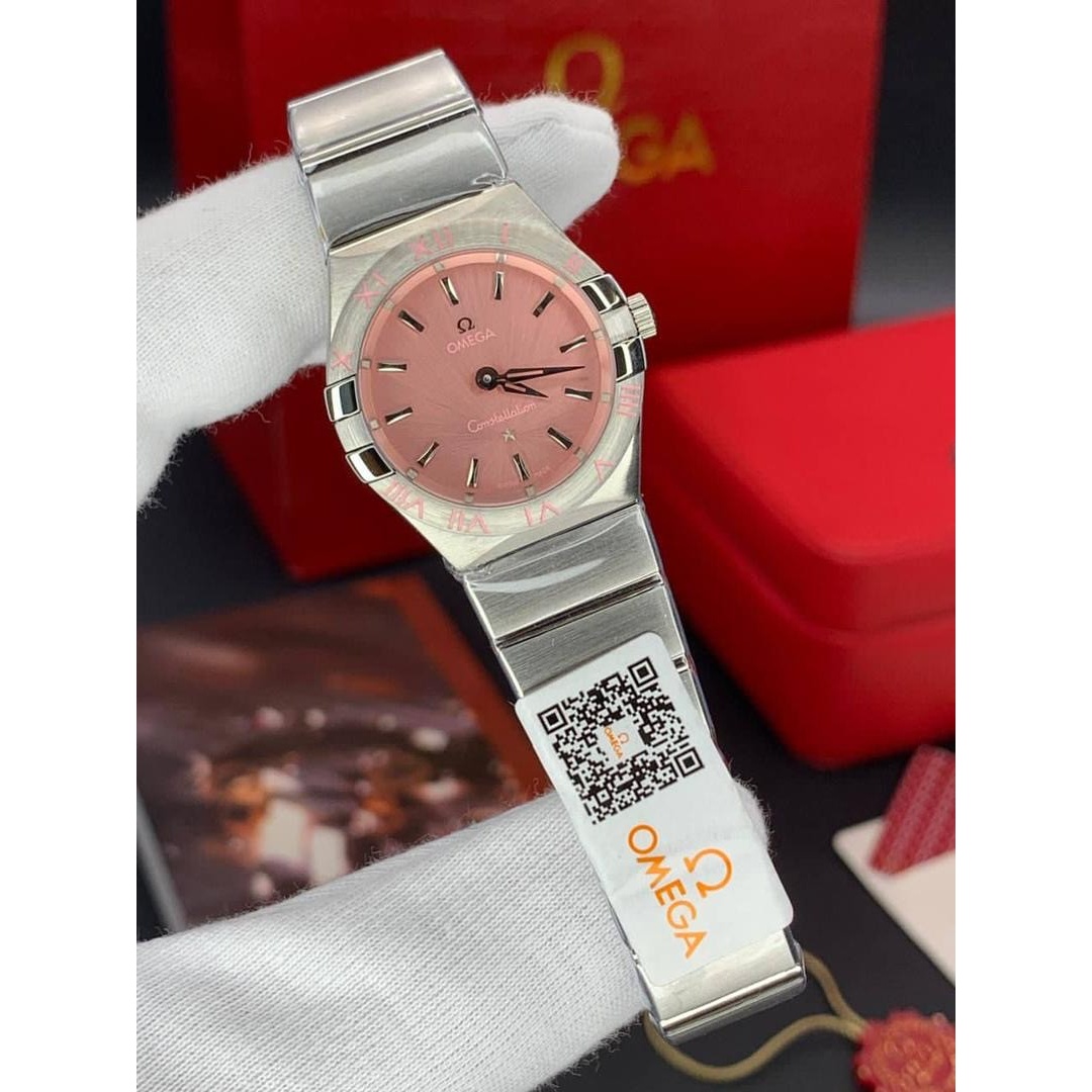 ساعت مچی امگا کانسلیشن Omega Constellation نقره ای صفحه صورتی