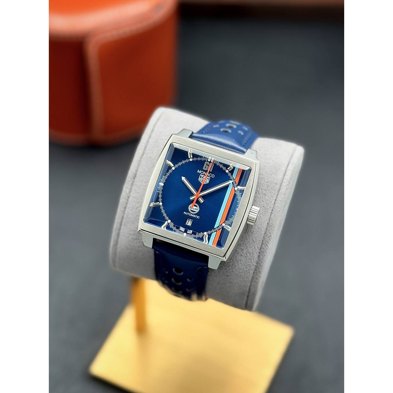 ساعت مچی تگ هویر موناکو TAG Heuer Monaco نقره ای صفحه آبی