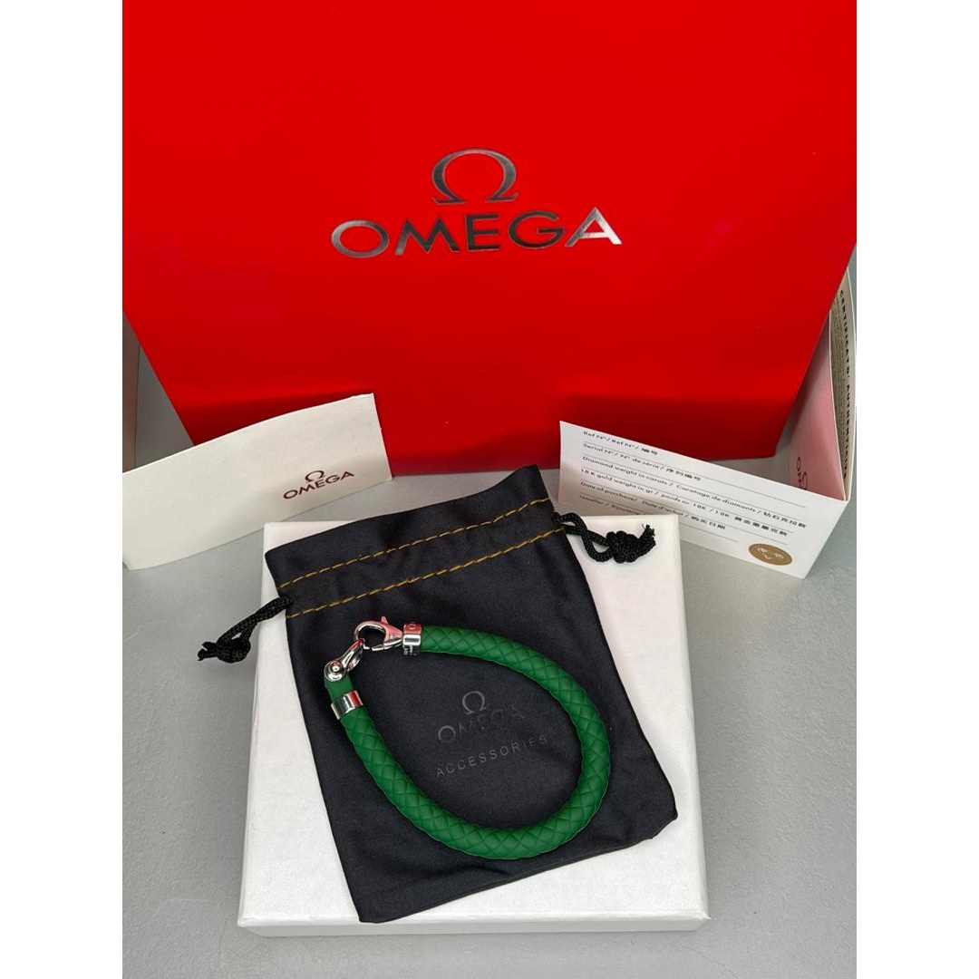 دستبند امگا Omega Bracelet رابر سبز