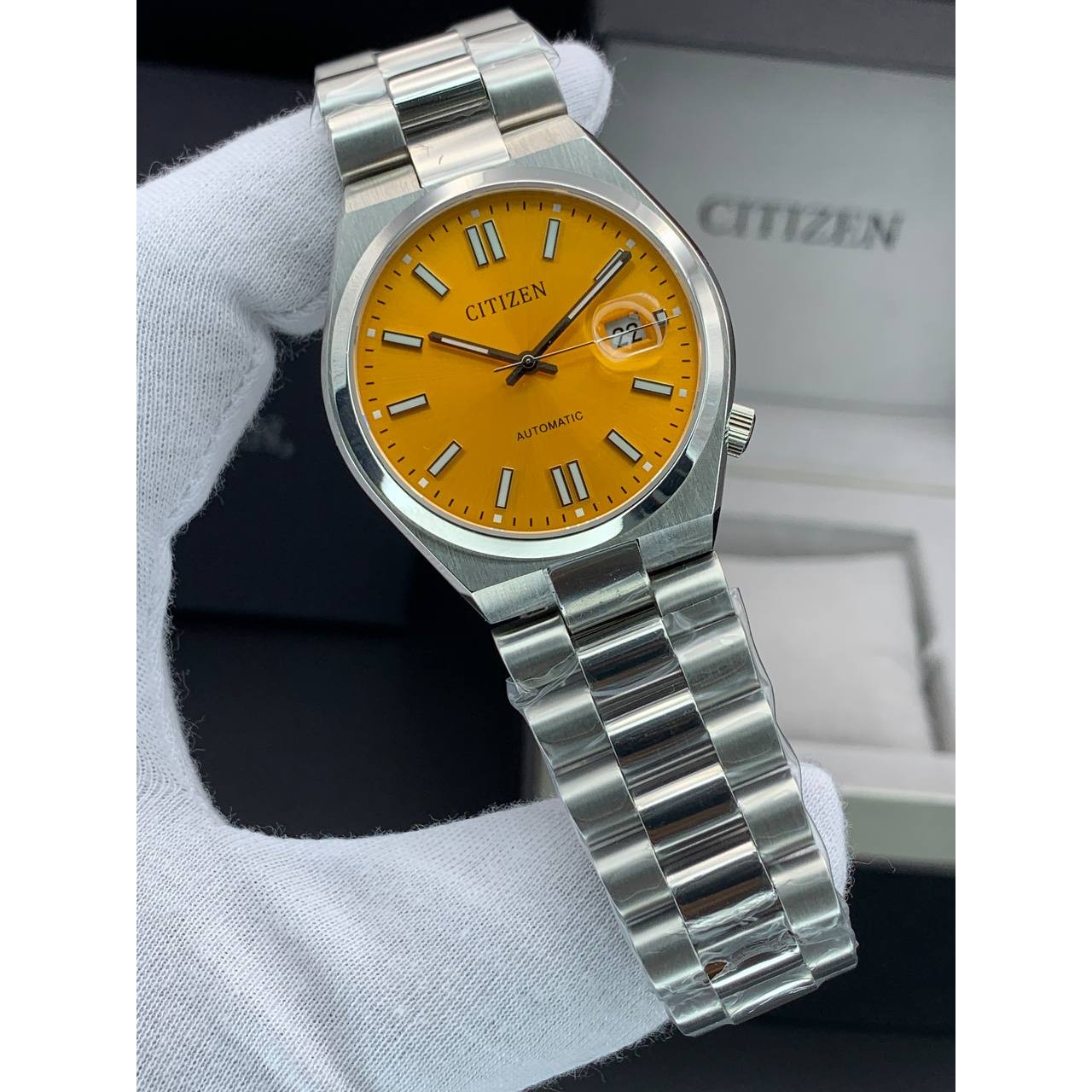 ساعت مچی سیتیزن تسویوسا Citizen Tsuyosa نقره ای صفحه زرد