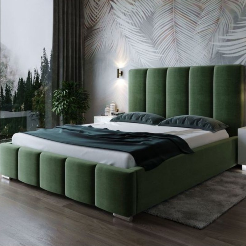 تخت خواب چوب یک و نیم نفره شاهان دکور مدل کاترین 120 سایز 127 200 سانتی متر
