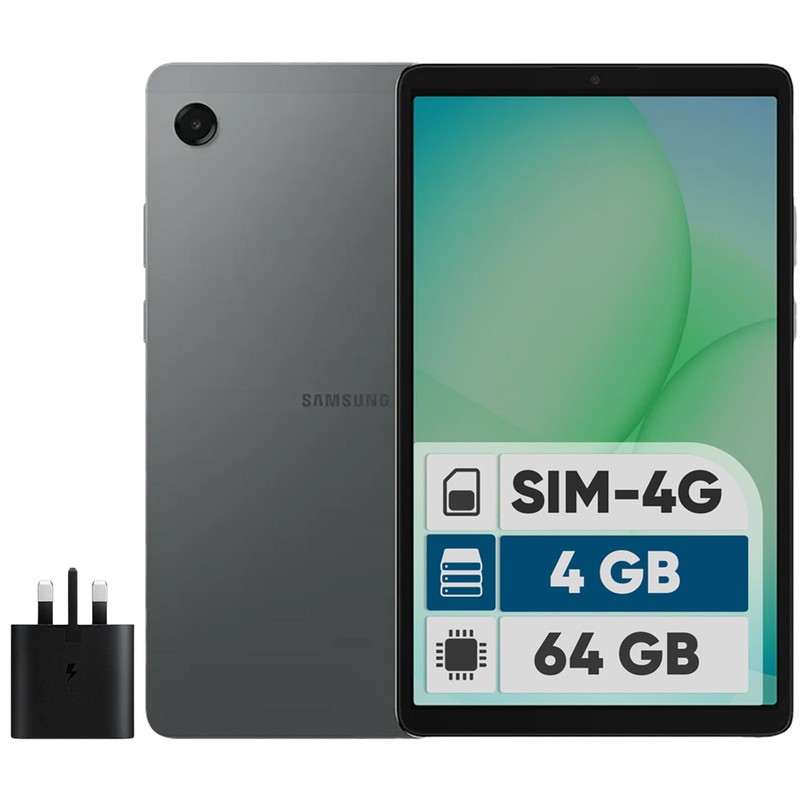 تبلت 8.7 اینچ سامسونگ مدل Galaxy Tab A11 4G، ظرفیت 64 گیگابایت و رم 4 گیگابایت، قابلیت پشتیبانی از سیم کارت، رزولوشن ...
