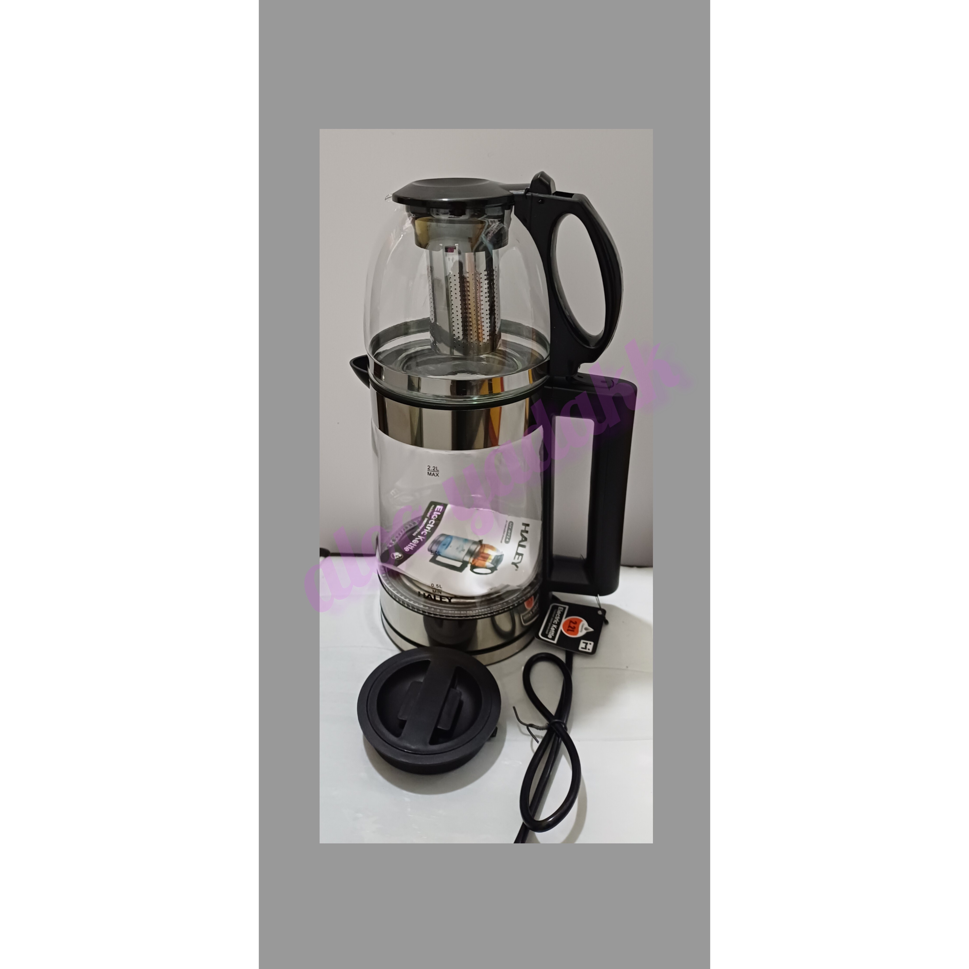 چای ساز شیشه ای روی همی HALEY( مدل HY-8924)