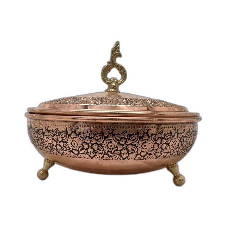 شکلات خوری قلمزنی مسی مدل گلریز کد 2434-1