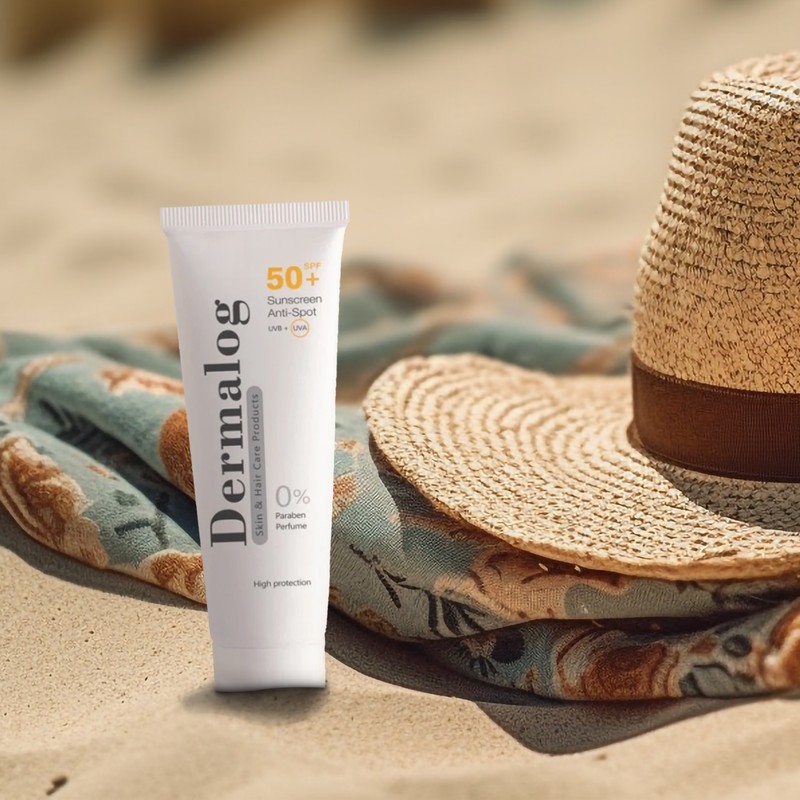 کرم ضد آفتاب بی رنگ صورت درمالوگ SPF 50 مدل 04 محافظ در برابر اشعه UVA مناسب برای انواع پوست حجم 50 میلی لیتر
