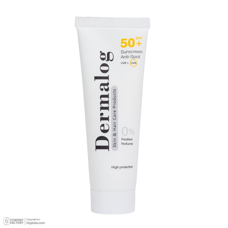 کرم ضد آفتاب بی رنگ صورت درمالوگ SPF 50 مدل 04 محافظ در برابر اشعه UVA مناسب برای انواع پوست حجم 50 میلی لیتر