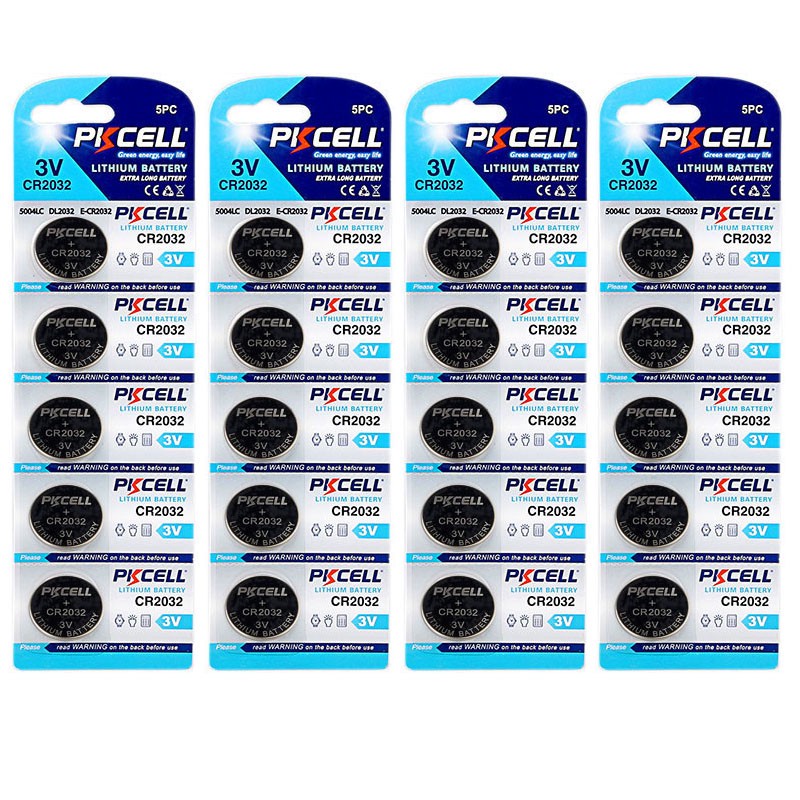 باتری سکه ای پی کی سل مدل CR2032 3V Lithium Manganese بسته 20 عددی