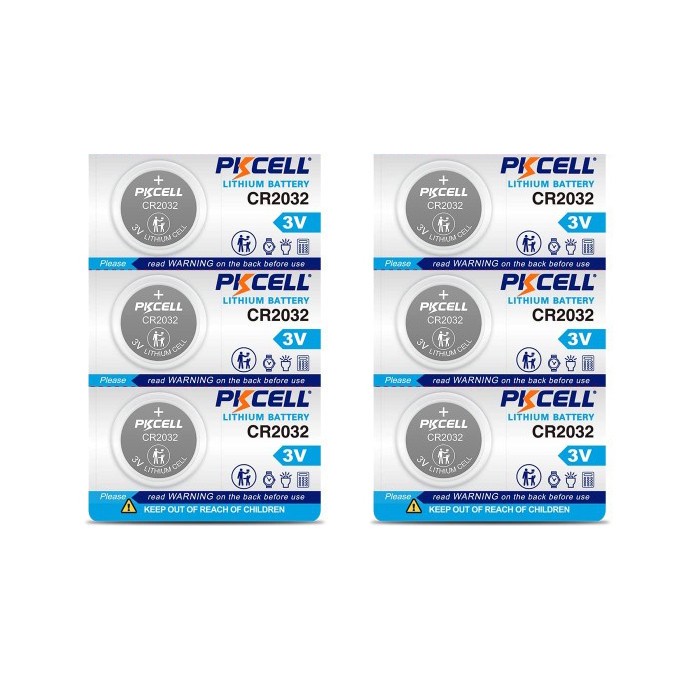 باتری سکه ای پی کی سل مدل CR2032 3V Lithium Manganese مجموعه 6 عددی