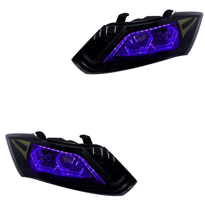 چراغ جلو خودرو گروه پژوهش صنعت مدرن مدل 3D-Hexa-Purp مناسب برای ساینا،کوئیک بسته دو عددی