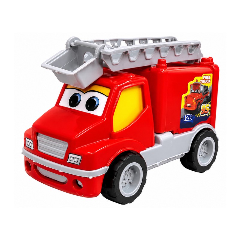 ماشین بازی کامیون آتش نشانی غیرکنترلی مدل ROYDI Cars با بدنه پلاستیکی، 4 چرخ و مناسب 5 تا 6 سال کد964345