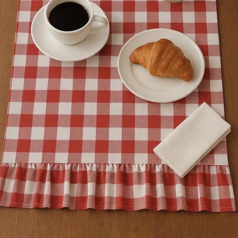 رانر مدل چهارخانه چین دار سایز 150x44 سانتی متر