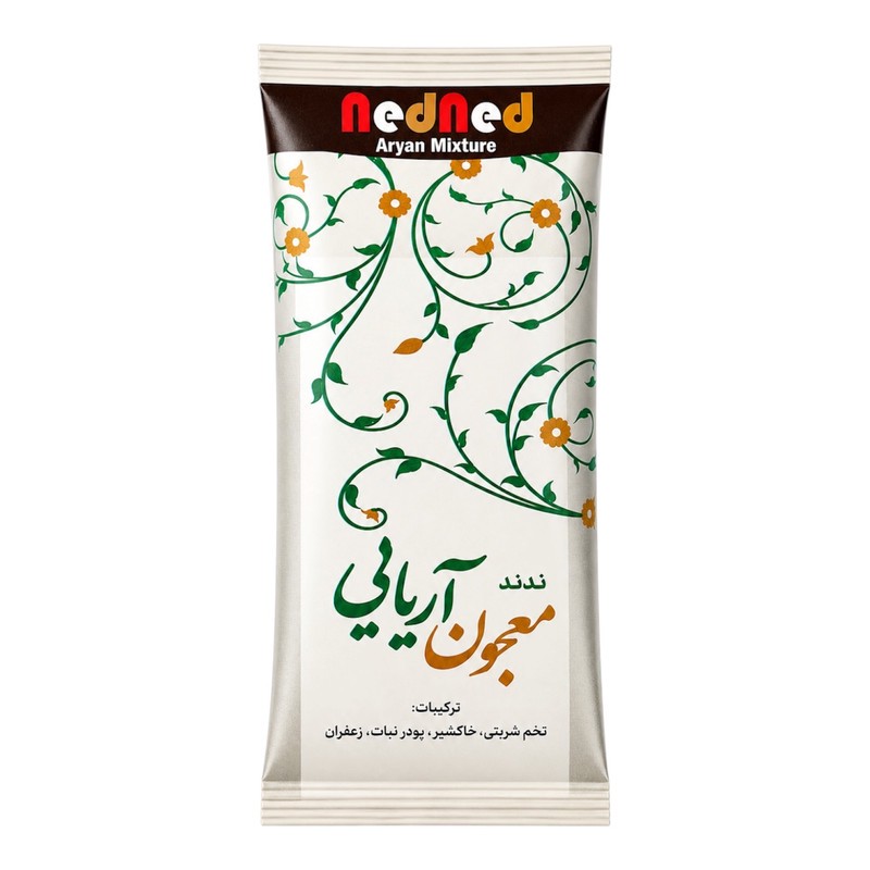 پودر شربت تخم شربتی و خاکشیر و زعفران و پودر نبات ندند بسته 20 عددی