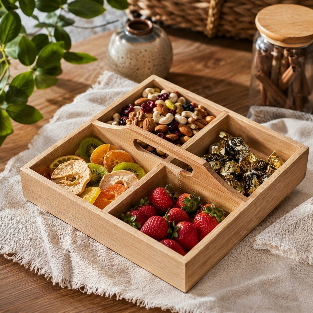 اردو خوری 4 خانه دسته دار چوبی رابرجدید