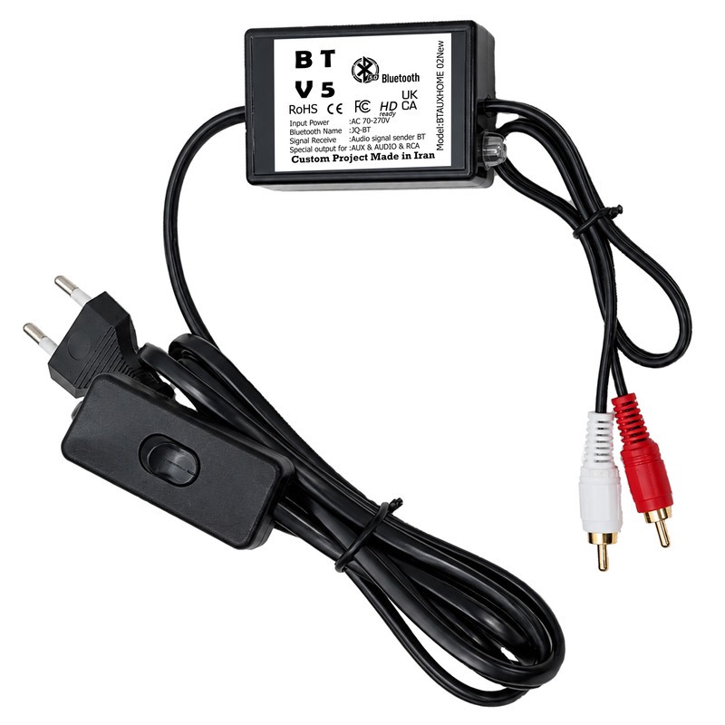 گیرنده بلوتوث استریو به AUX و RCA مدل 02 طول 2 متر