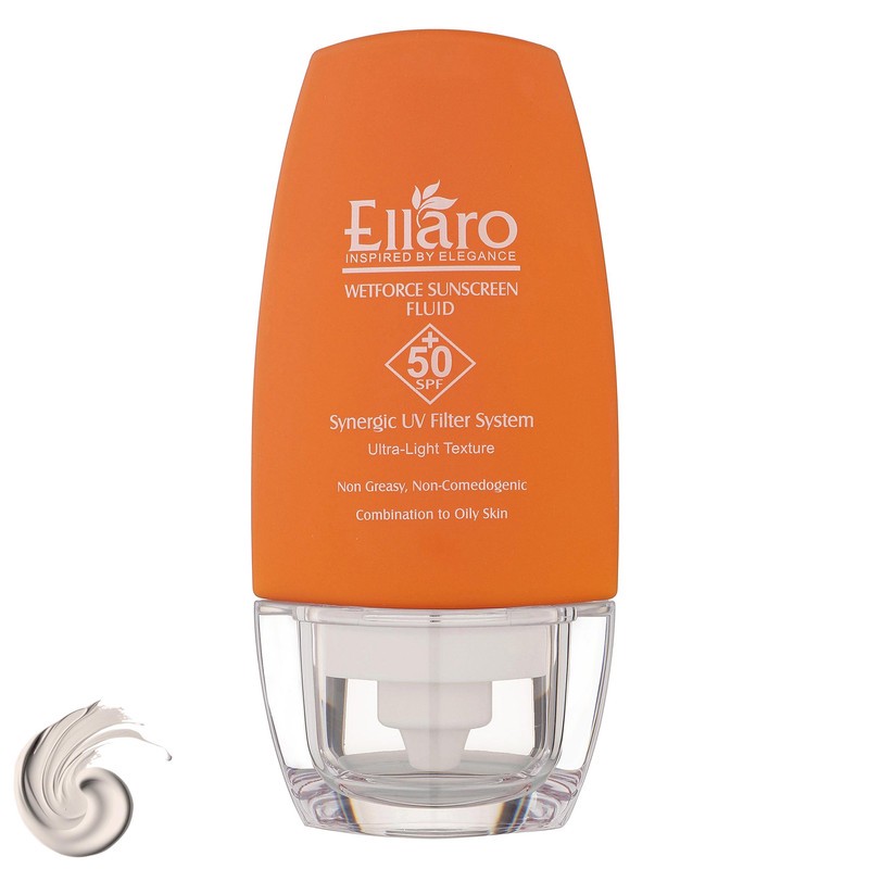 فلوئید ضد آفتاب بدون رنگ الارو SPF50 مدل Ultra Light تحت لیسانس محافظ UVA ،UVB، مرطوب کننده مناسب پوست های چرب و مختل...
