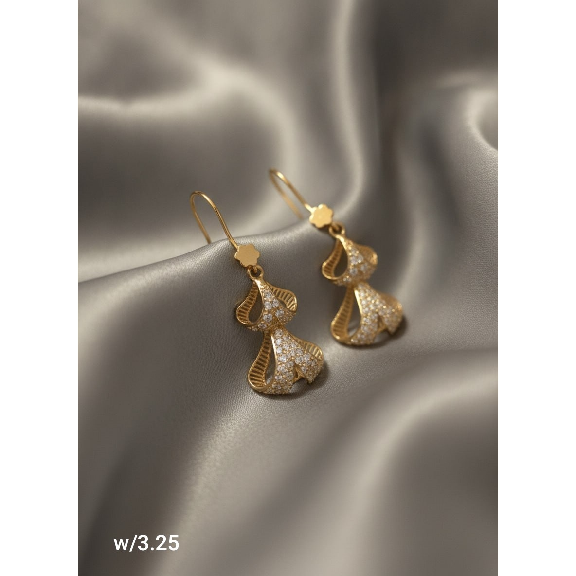 گوشواره نقره آبکاری طلا کد 2