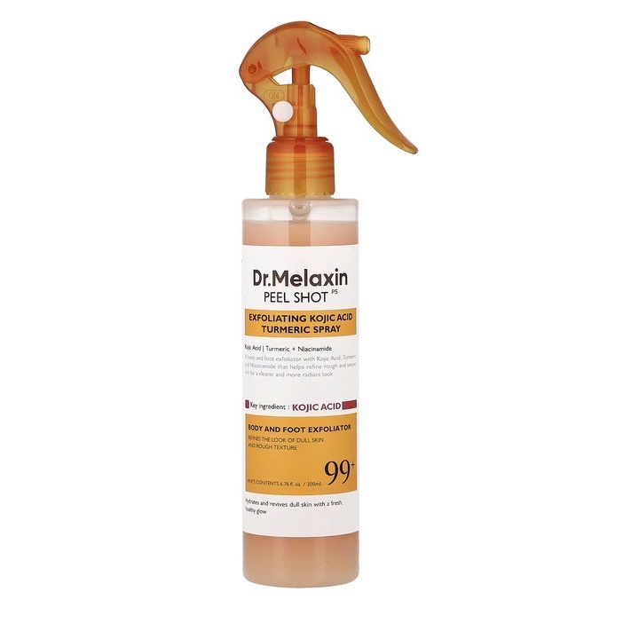 اسپری لایه بردارم روشن کننده اصل Dr Melaxin Peel Shot Exfoliating Kojic Acid Turmeric Spray 200ml(ارسال به ضمانت اصل ...