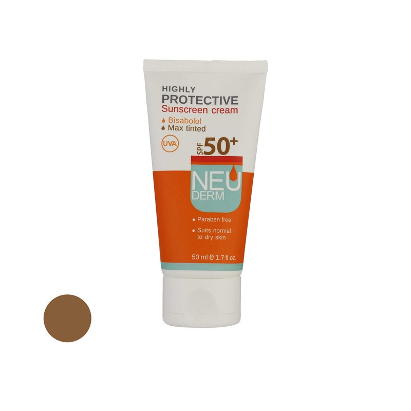 کرم ضد آفتاب رنگی نئودرم SPF50 مدل Highly Protective مناسب پوست های انواع پوست حجم 50 میلی لیتر
