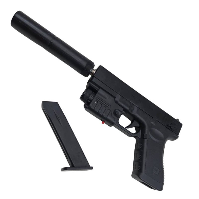 تفنگ بازی ناب سل مدل کلت لیزردار کد COLTTOY GUN METAL P180-2 مناسب برای نوجوانان