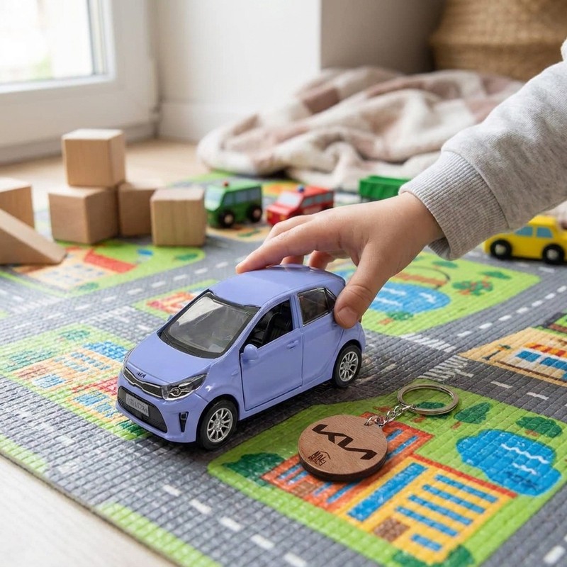 ماکت ماشین فلزی عقب کش، موزیکال و چراغدار ناب سل مدل Kia Picanto با درهای بازشو