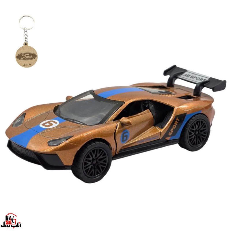 ماکت ماشین ناب سل مدل فورد جی تی رالی اسپرت فلزی موزیکال چراغدار FORD GT به همراه جاسوییچی