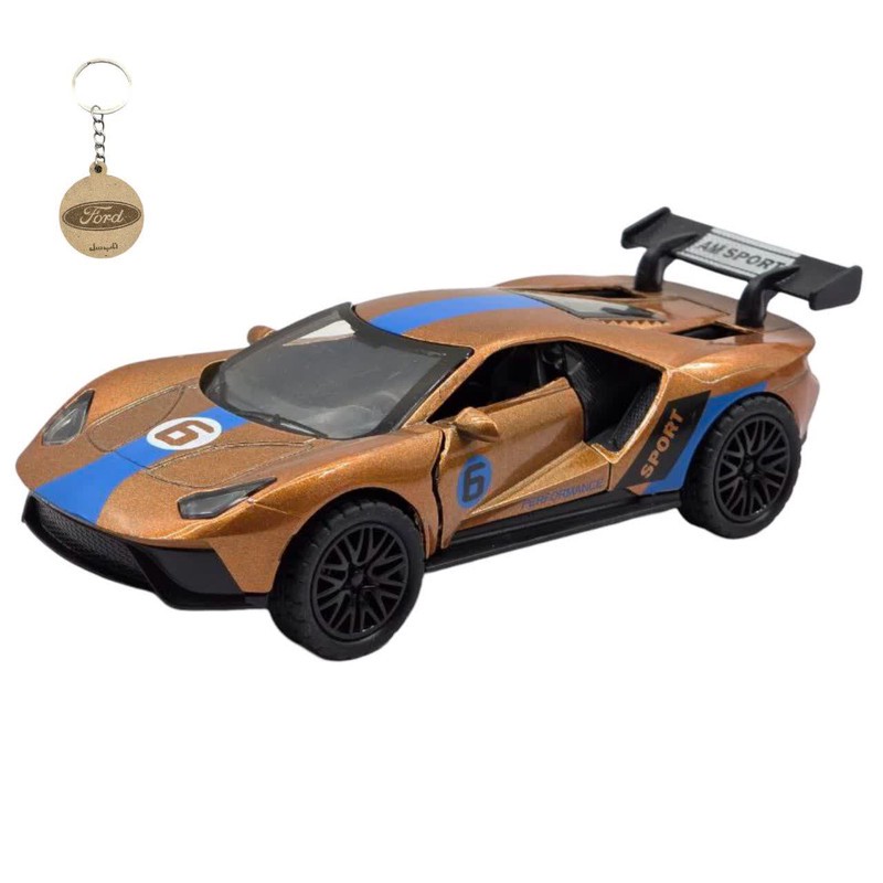 ماکت ماشین ناب سل مدل فورد جی تی رالی اسپرت فلزی موزیکال چراغدار FORD GT به همراه جاسوییچی