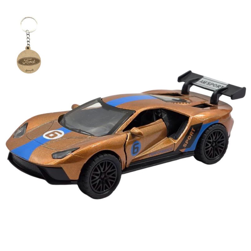ماکت ماشین ناب سل مدل فورد جی تی رالی اسپرت فلزی موزیکال چراغدار FORD GT به همراه جاسوییچی