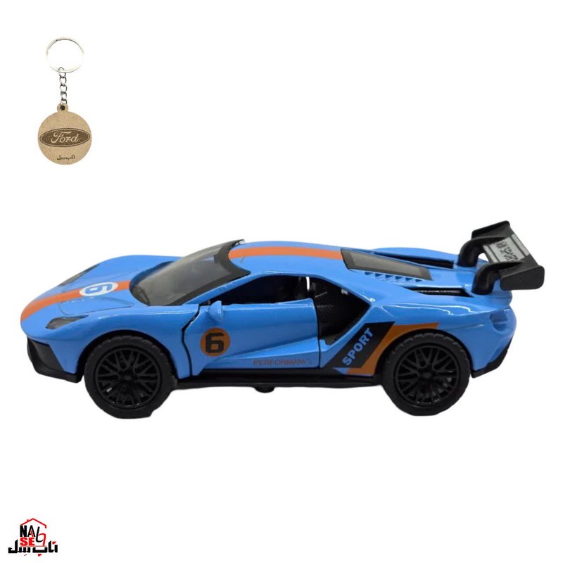 ماکت ماشین ناب سل مدل فورد جی تی رالی اسپرت فلزی موزیکال چراغدار FORD GT به همراه جاسوییچی