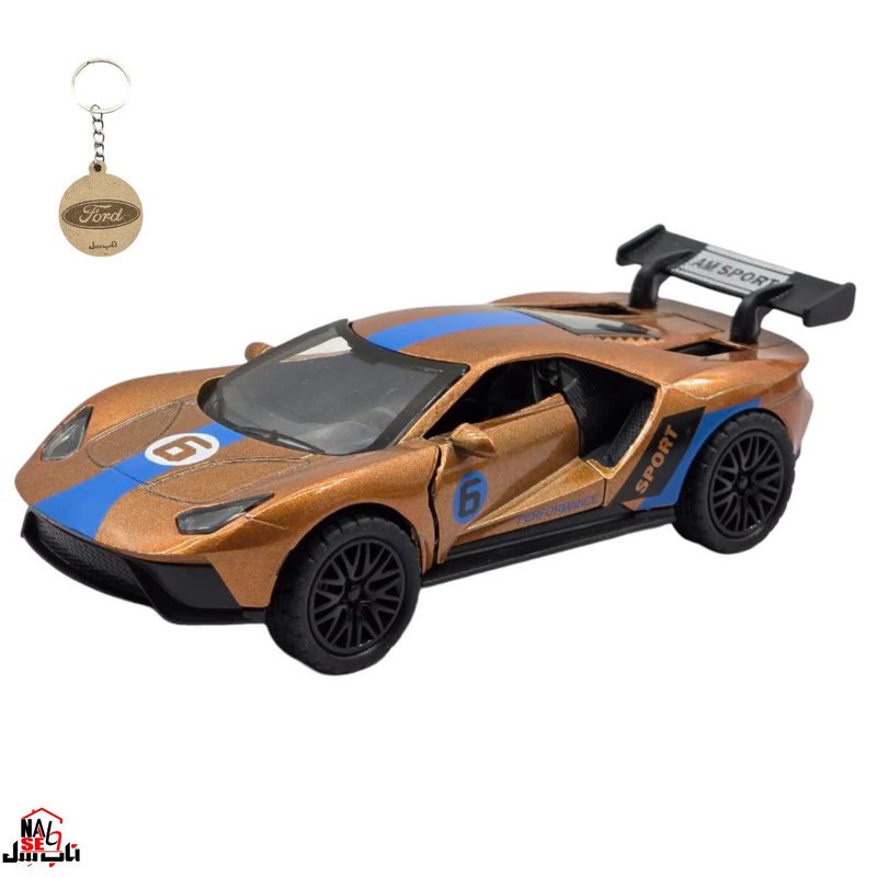 ماکت ماشین ناب سل مدل فورد جی تی رالی اسپرت فلزی موزیکال چراغدار FORD GT به همراه جاسوییچی