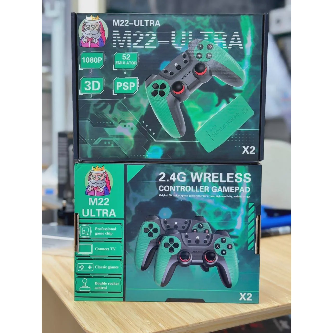 کنسول بازی M22 Ultra ظرفیت 64 گیگابایت با دو دسته بی سیم (50هزار بازی)