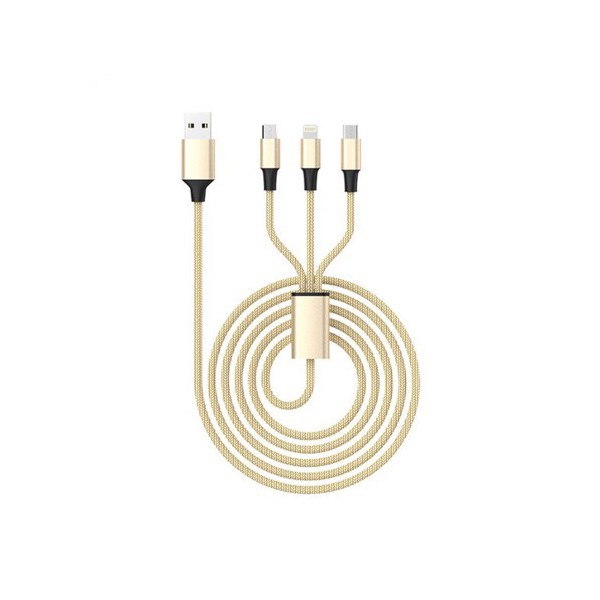 کابل تبدیل USB به لایتنینگ USB-C microUSB سلبریت مدل CB-04 طول 1.2 متر
