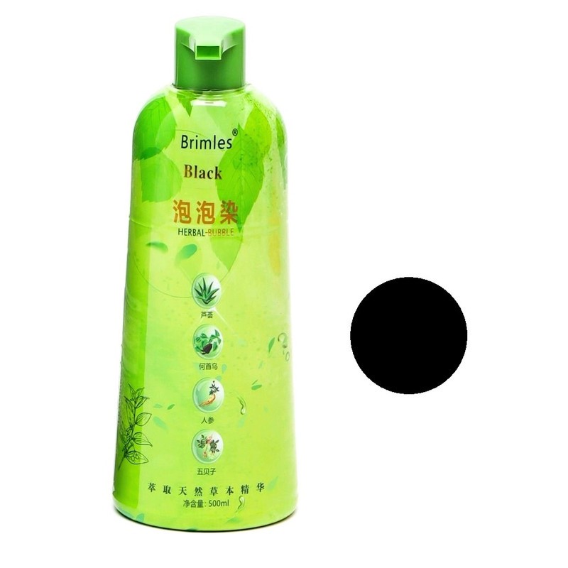 شامپو رنگ مو بریملس مدل herbal babbel رنگ مشکی حجم 500 میلی لیتر