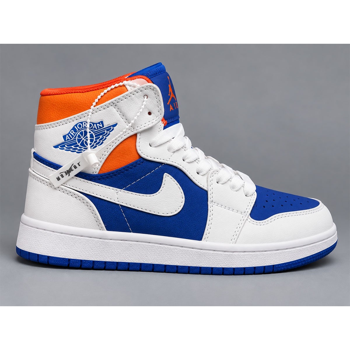 کفش جردن وان ساقدار سفید آبی پرتغالی Jordan 1 Mid White Blue