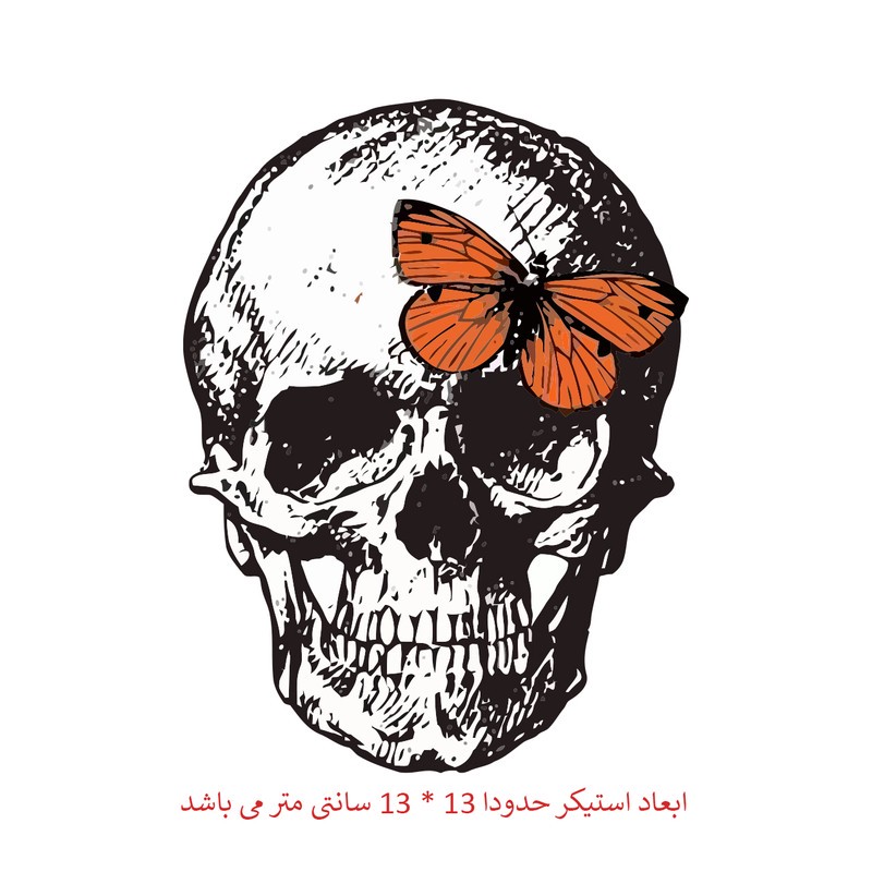 برچسب خودرو طرح اسکلت کد 2619