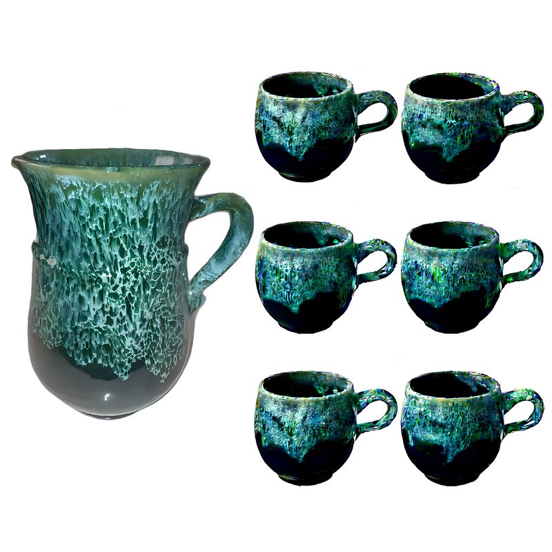 سرویس پارچ و لیوان 7 پارچه مدل شره ای