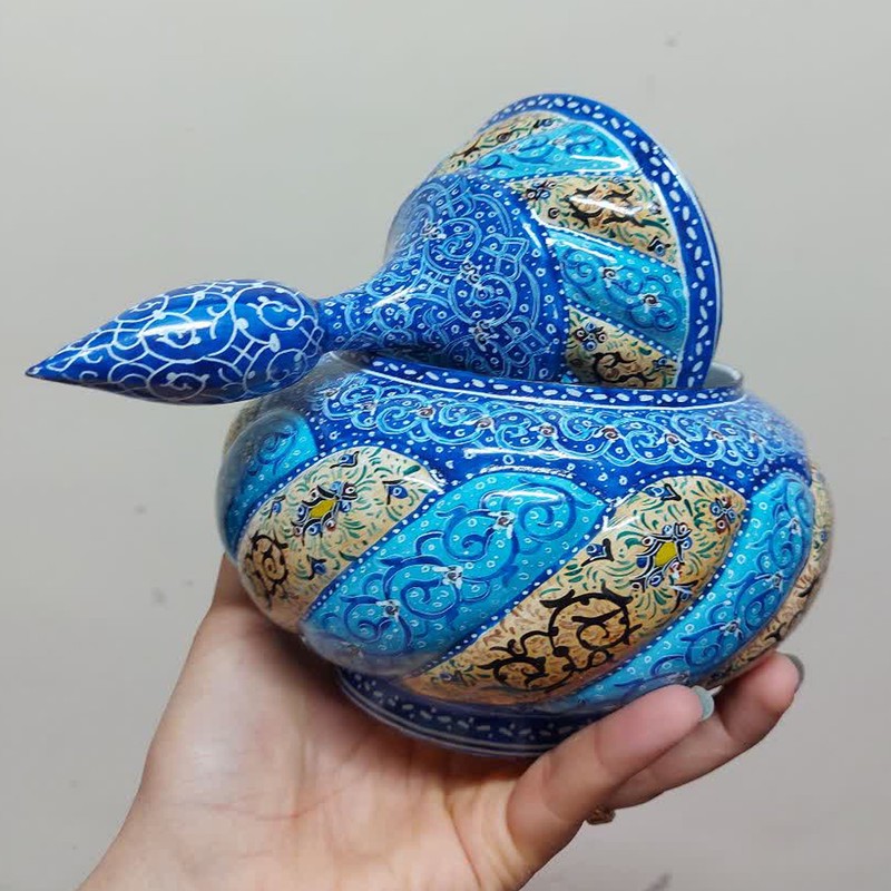 گزخوری میناکاری مسی مدل اسلیمی ختایی کد 678