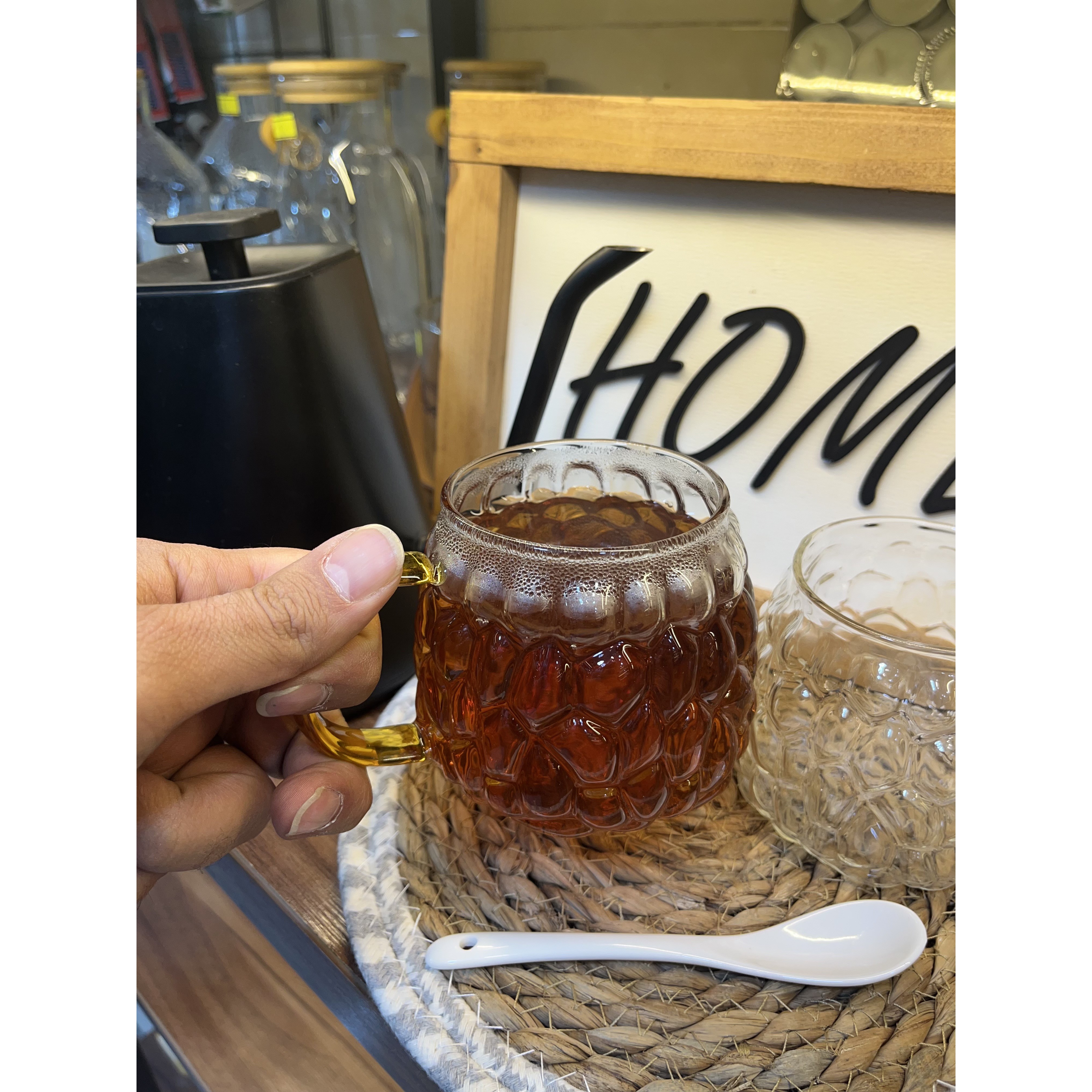 لیوان پیرکس هپی دسته رنگی