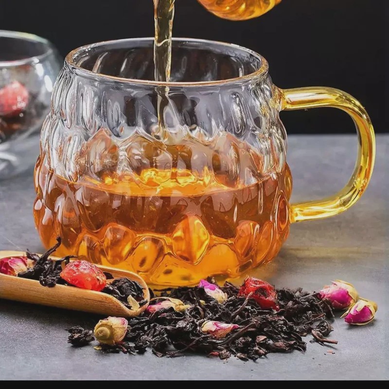لیوان پیرکس هپی دسته رنگی