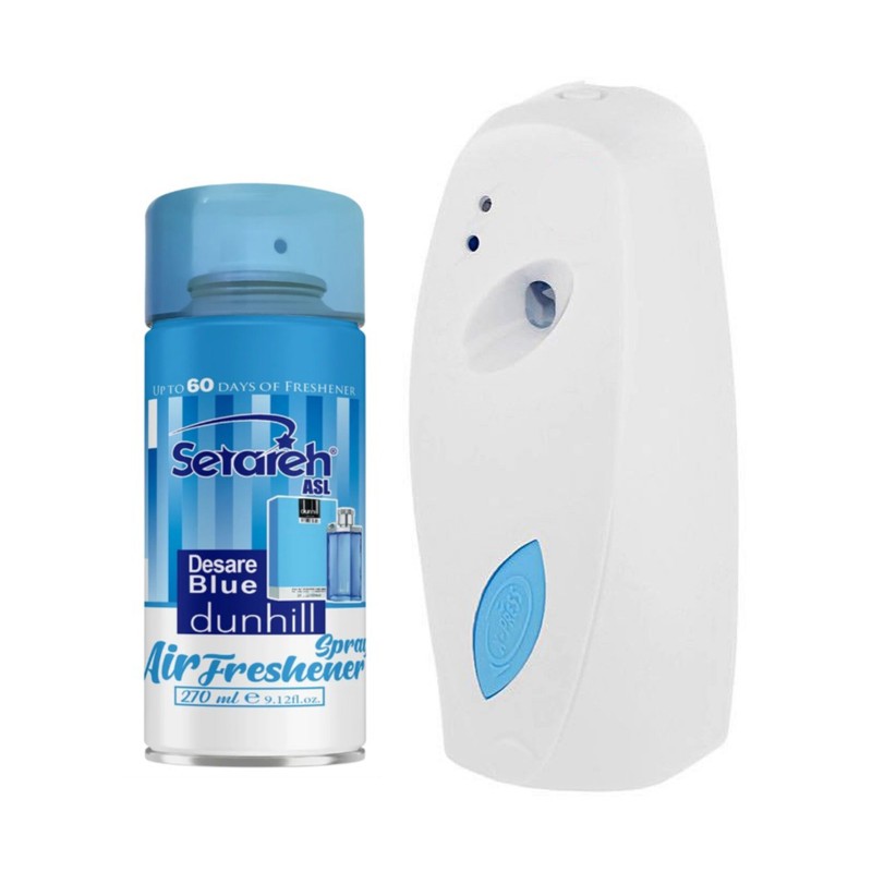 دستگاه خوشبوکننده هوا جی ایکس تی مدل G10 به همراه اسپری خوشبوکننده رایحه blue desare حجم 270 میلی لیتر