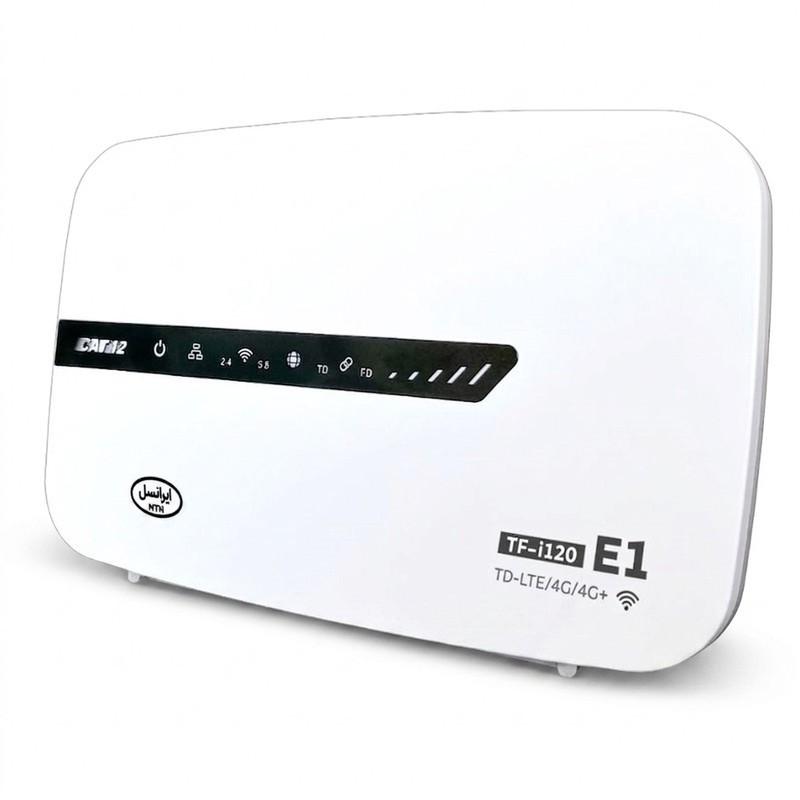 مودم روتر 4.5G ایرانسل مدل TF-i120 E1 با اتصال وای فای و کابل LAN، پشتیبانی از 32 کاربر، سیم کارت و 300 گیگابایت اینت...