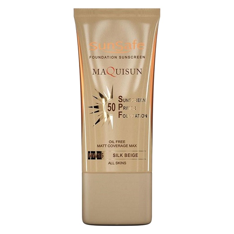کرم ضد آفتاب رنگی سان سیف، 50 SPF، مدل MAQUISUN NW15، مناسب انواع پوست تنالیته با متوسط و حجم 40 میلی لیتر، محافظت کن...