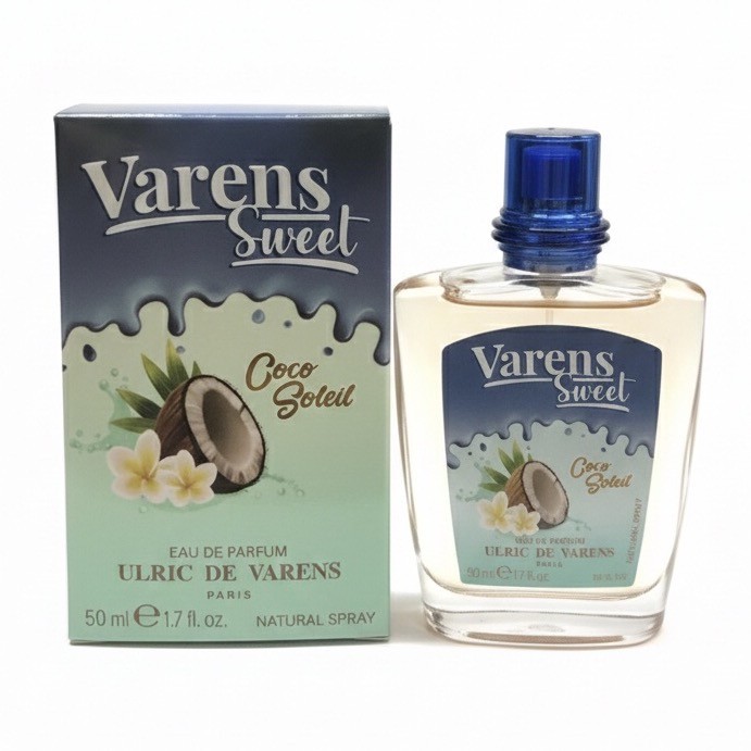 ادوپرفیوم زنانه اولریک دو وارن مدل Varens sweet coco soleil با رایحه گرم حجم 50 میلی لیتر