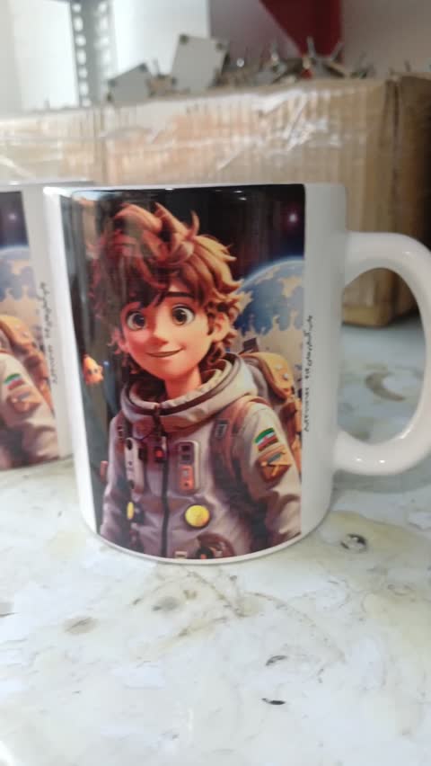 ماگ ال ایکس پی طرح دلخواه ( عکس تقویم متن ) به همراه زیر لیوانی و جعبه