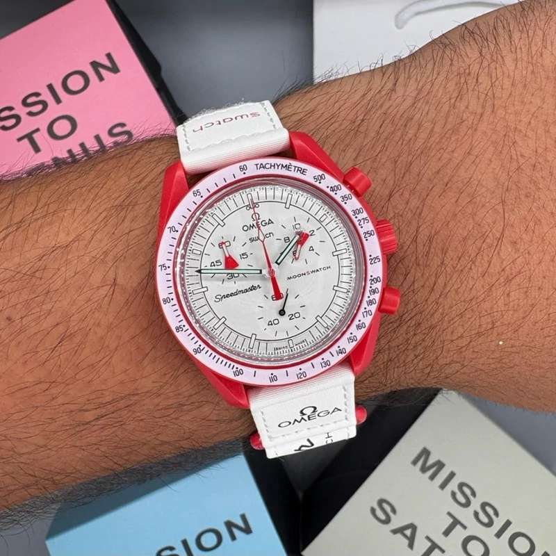ساعت مچی امگا سواچ مریخ Omega x Swatchمدل Mission to Mars رنگ قرمز (مستر کوالیتی مشابه اصلی) مدل 1