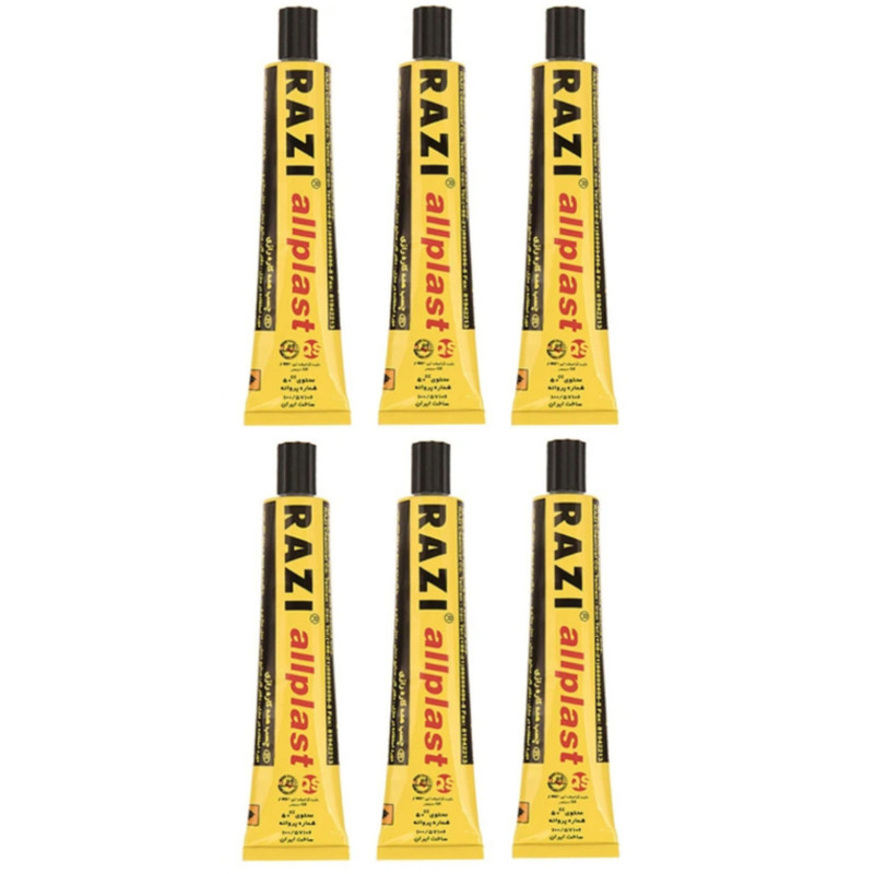 چسب همه کاره رازی مدل Allplast حجم 30 میلی لیتر بسته 6 عددی N9P