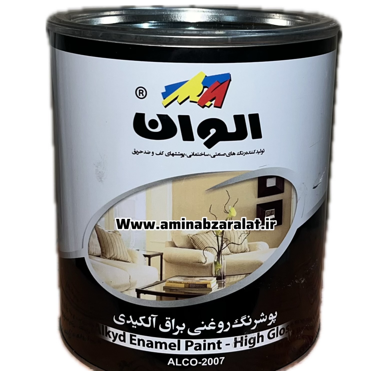 رنگ روغنی سفید براق الوان ، کوارت ، 1 کیلوگرم