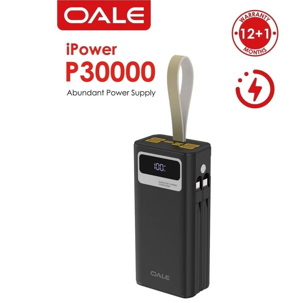 پاوربانک اوآله مدل iPower P30000 ظرفیت 30000/شارژ سریع 22.5 وات Oale